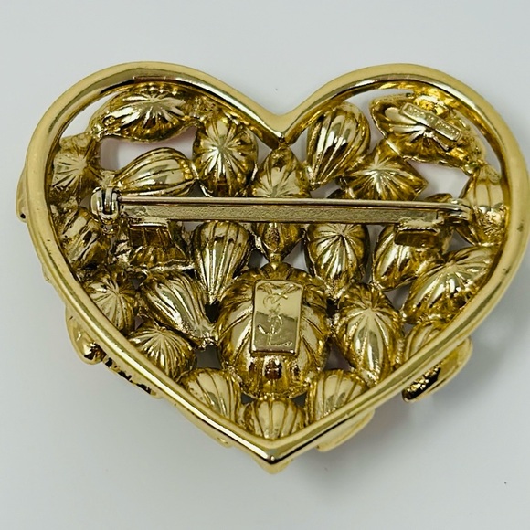 Yves Saint Laurent YSL vintage jeweled heart brooch by Robert Goossens - Picture 2 of 4